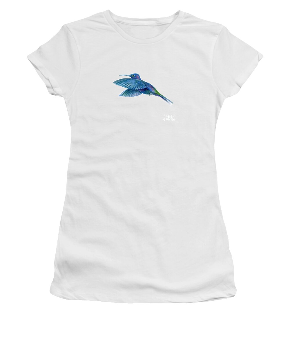 Bird Women's T-Shirt featuring the painting Sabrewing Hummingbird by Amy Kirkpatrick