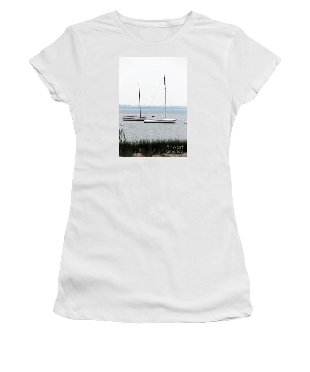 Sailboats Women's T-Shirt featuring the photograph Sailboats in Battery Park Harbor by David Jackson