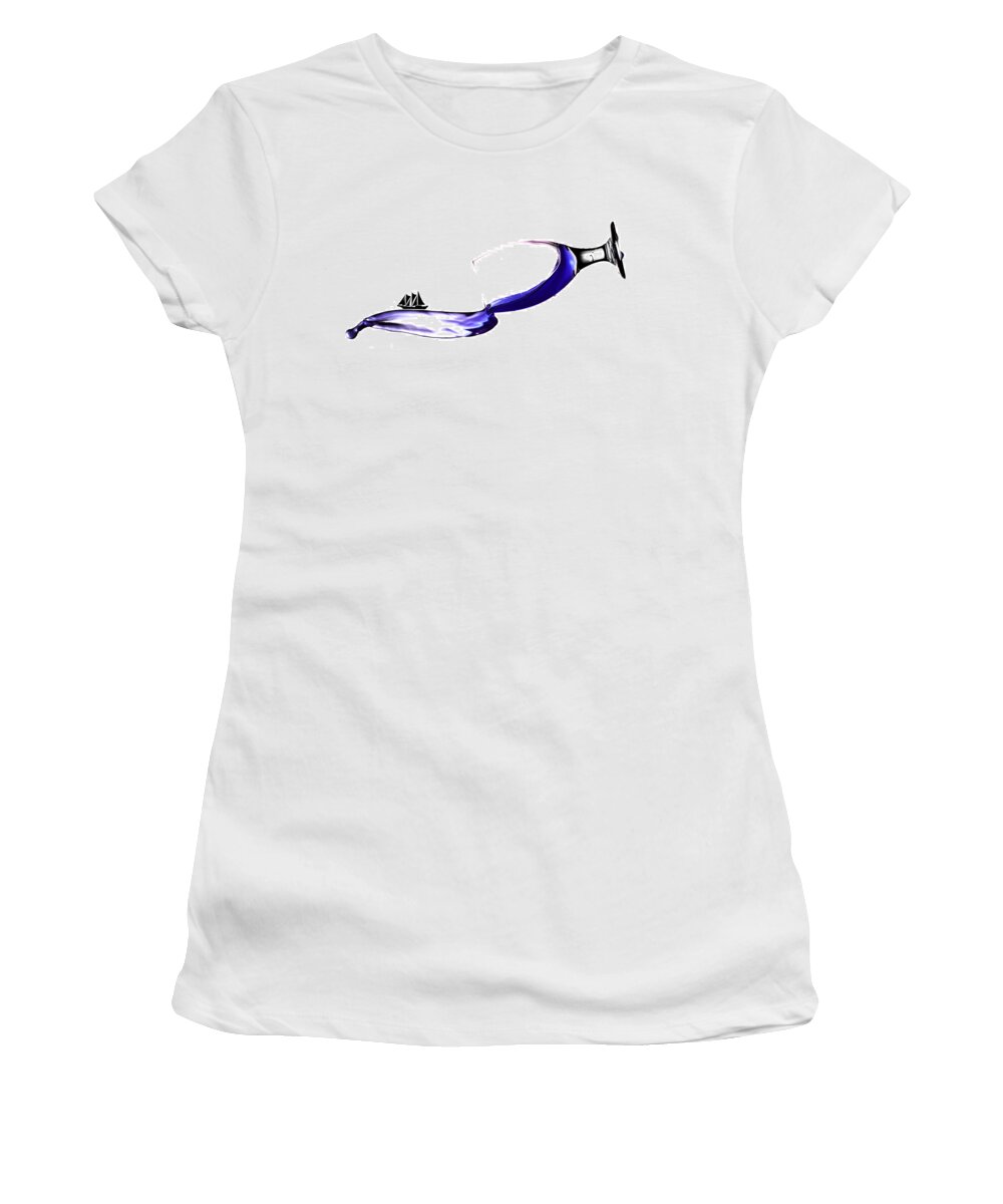 Whimsy Women's T-Shirt featuring the photograph Sailing on splashing martini by Paul Ge
