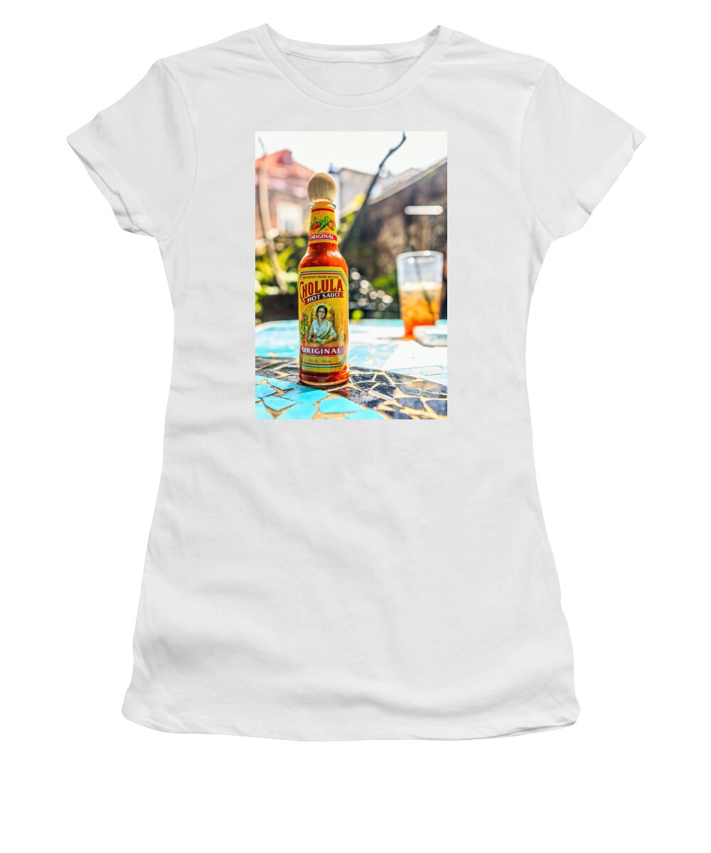 Hot Sauce Women's T-Shirt featuring the photograph Salsa Caliente by Sennie Pierson