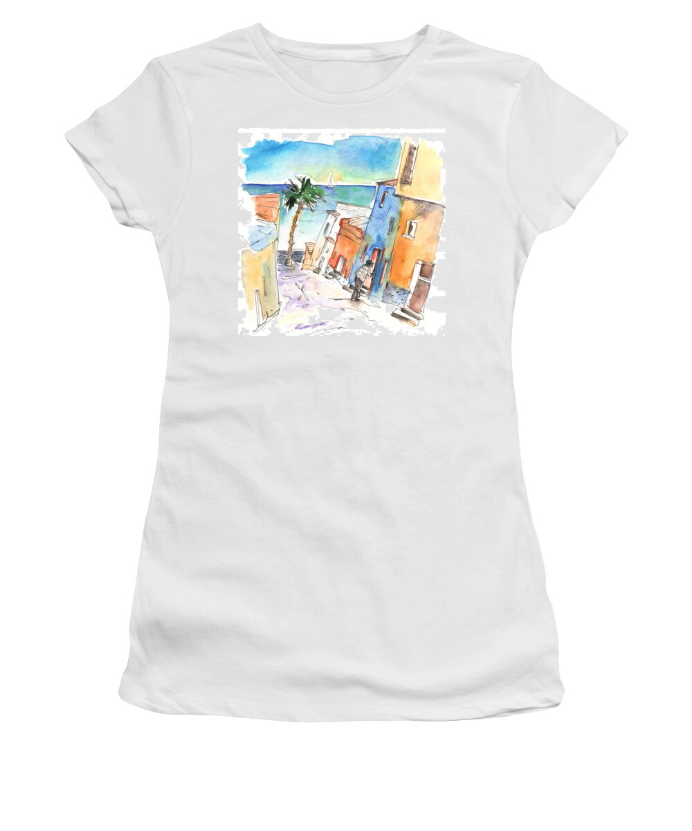 Travel Women's T-Shirt featuring the painting San Juan de La Rambla 03 by Miki De Goodaboom