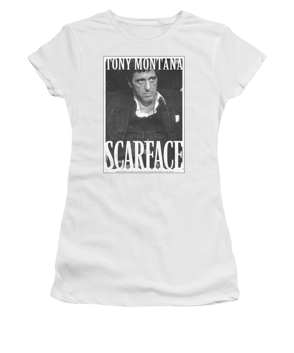 Scareface Women's T-Shirt featuring the digital art Scarface - Business Face by Brand A