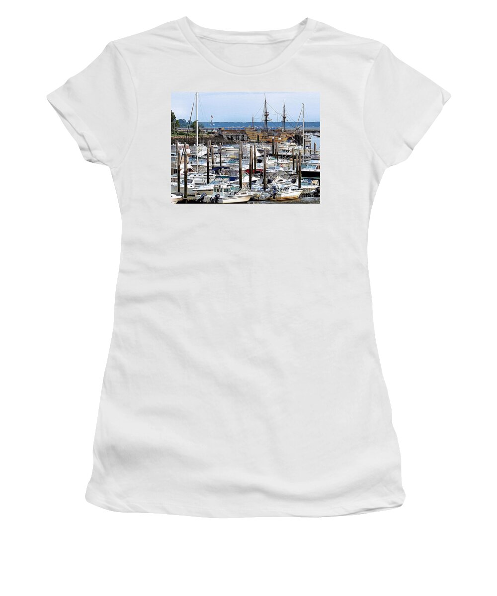 Sea Women's T-Shirt featuring the photograph Sea of Boats by Janice Drew