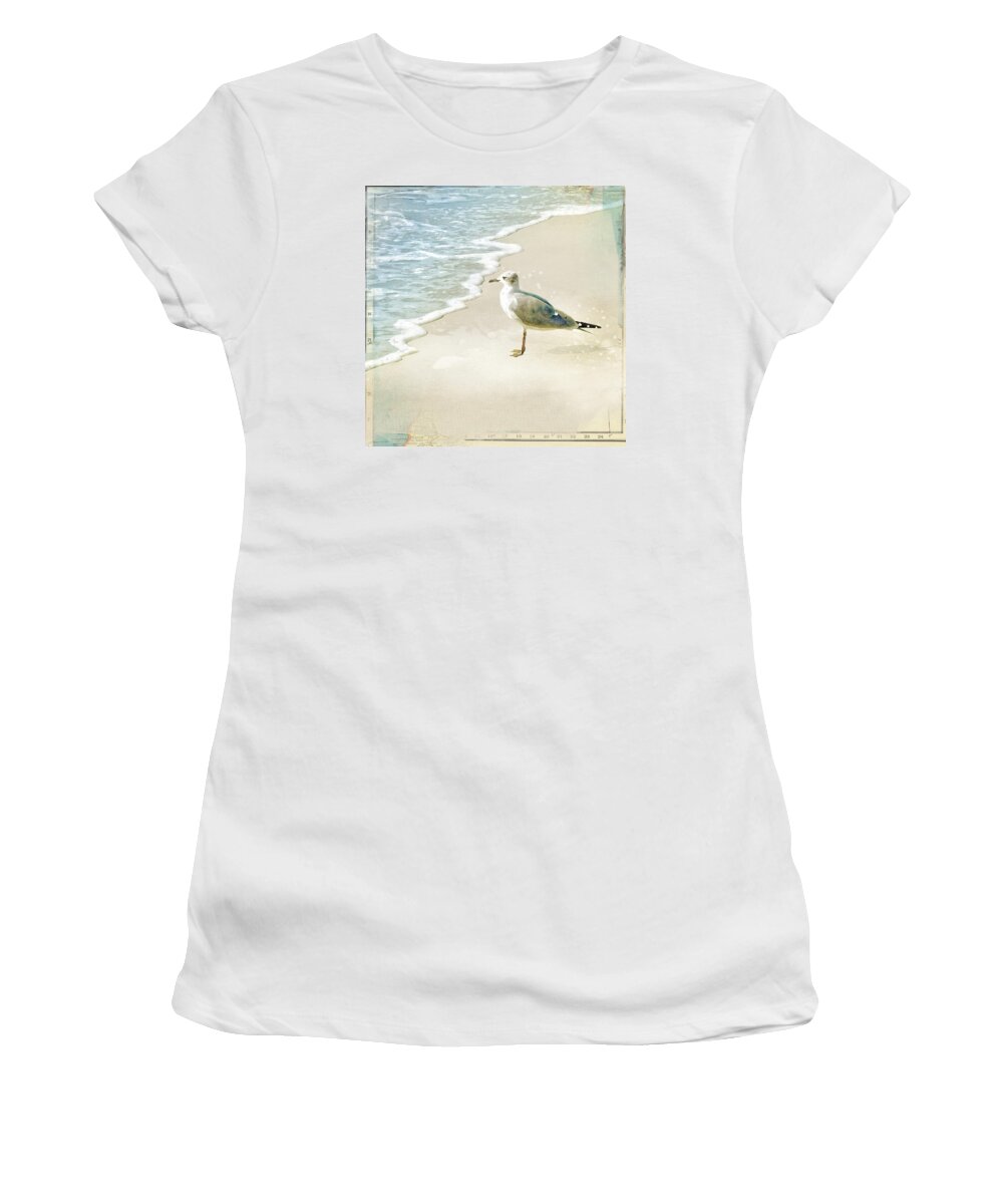 Seagull Women's T-Shirt featuring the photograph Marco Island Seagull by Karen Lynch