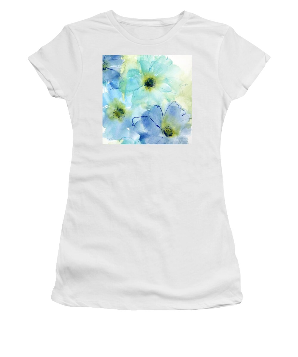 Original Watercolors Women's T-Shirt featuring the painting Seashell Cosmos 2 by Chris Paschke