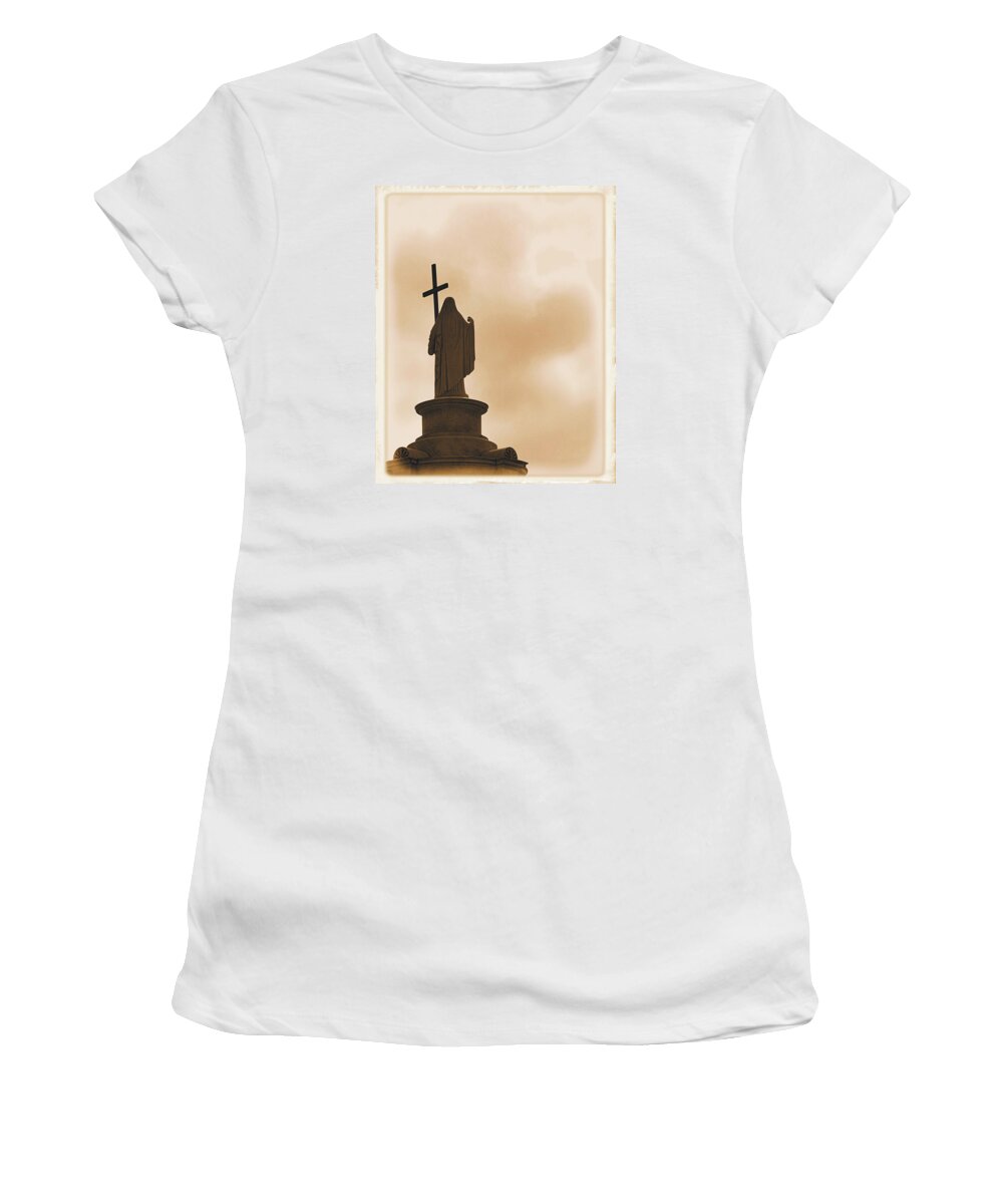 Cemetery Women's T-Shirt featuring the photograph Seeking the Divine by Nadalyn Larsen
