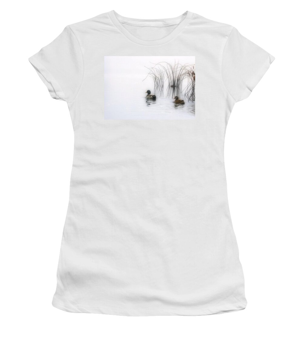 Ducks Women's T-Shirt featuring the photograph Serene Moments by Karol Livote