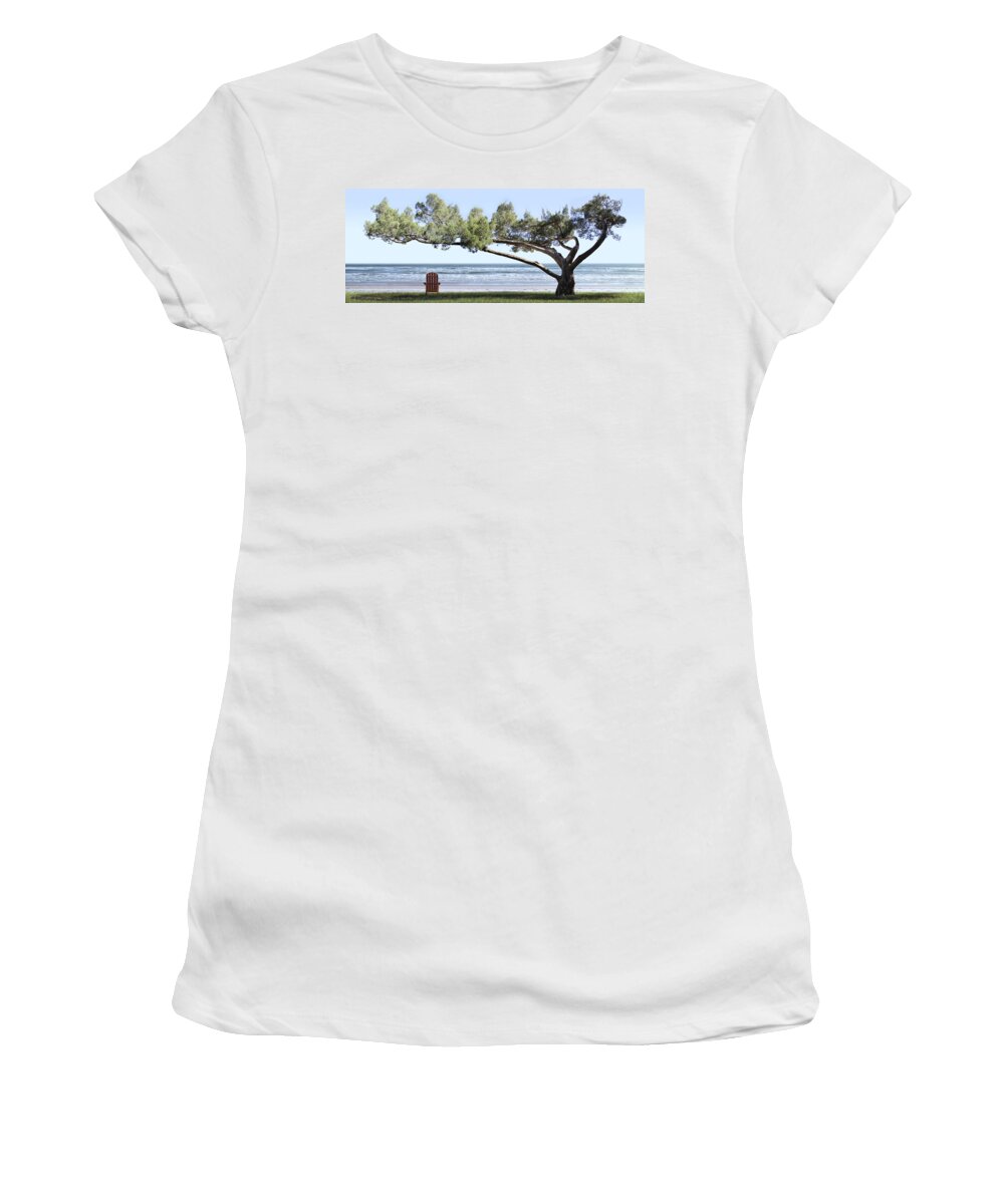 Shade Tree Women's T-Shirt featuring the photograph Shade Tree Panoramic by Mike McGlothlen