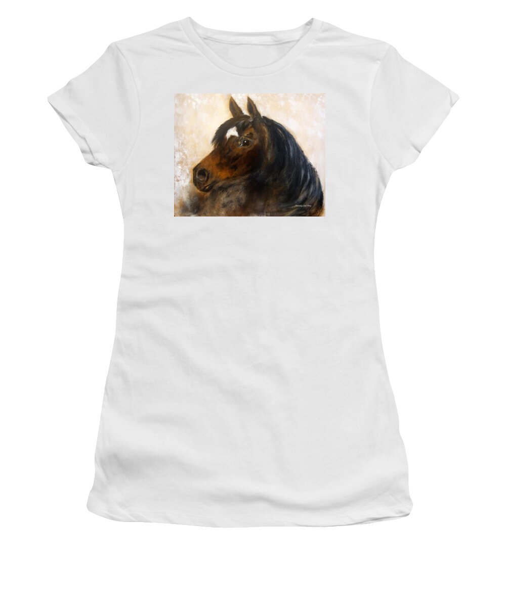  Women's T-Shirt featuring the painting Shadow by Barbie Batson