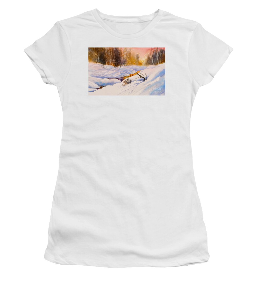 Shadows And Reflections Women's T-Shirt featuring the painting Shadows and Reflections by Teresa Ascone