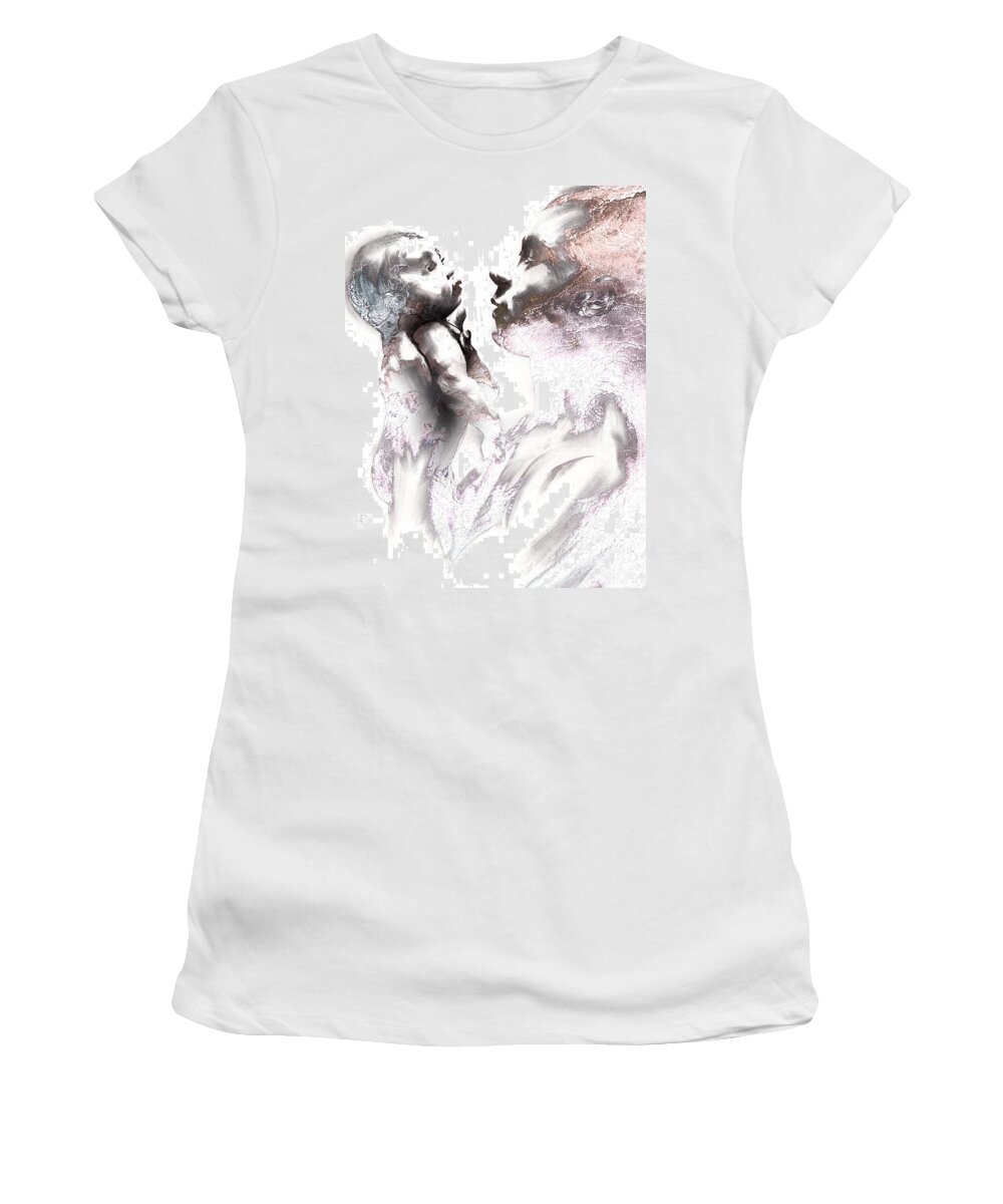 Care Women's T-Shirt featuring the drawing Shadowtwister reflections textured by Paul Davenport