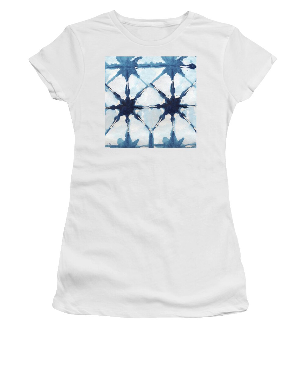 Shibori Women's T-Shirt featuring the digital art Shibori II by Elizabeth Medley