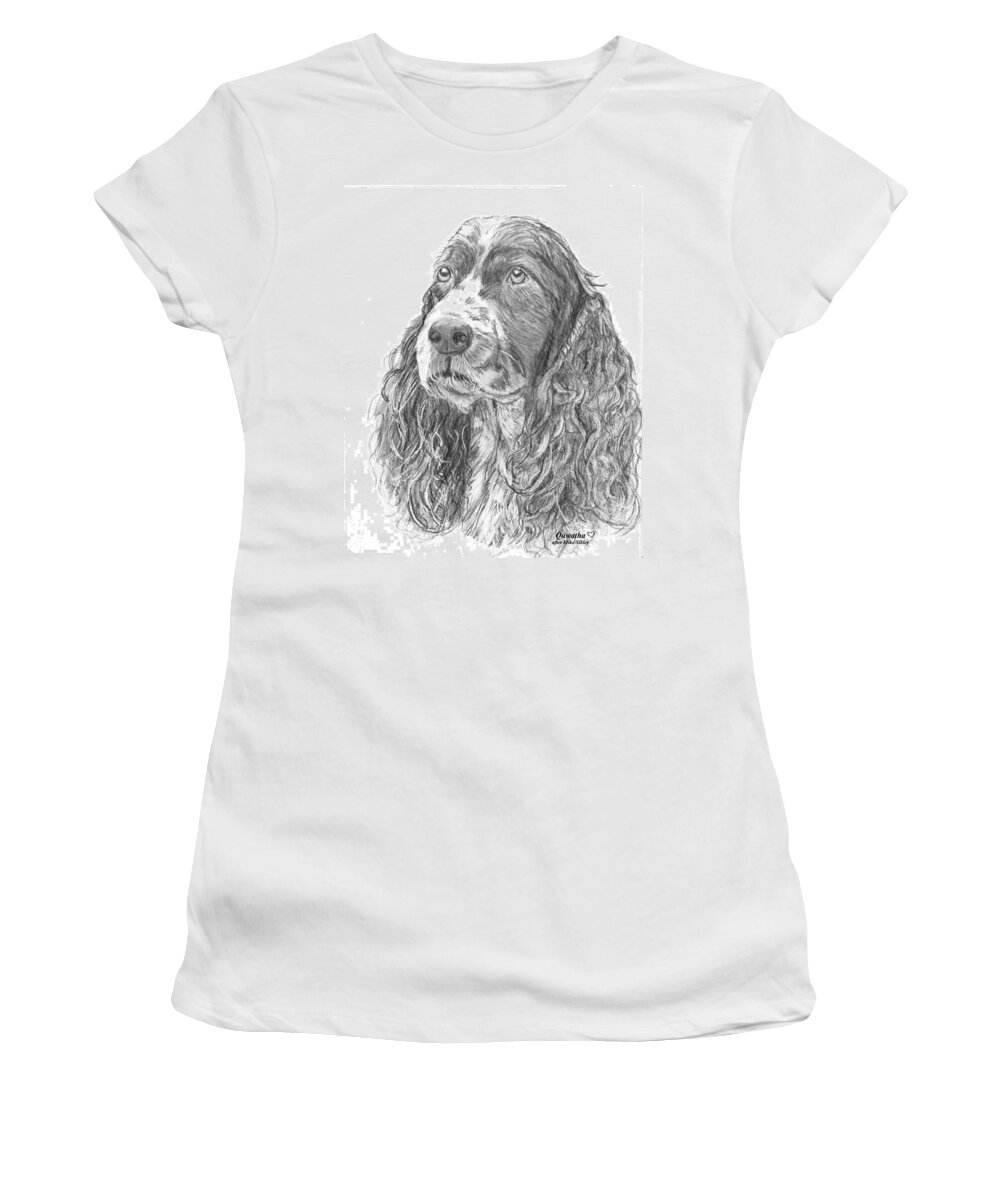 Dog Women's T-Shirt featuring the drawing Sibley by Quwatha Valentine