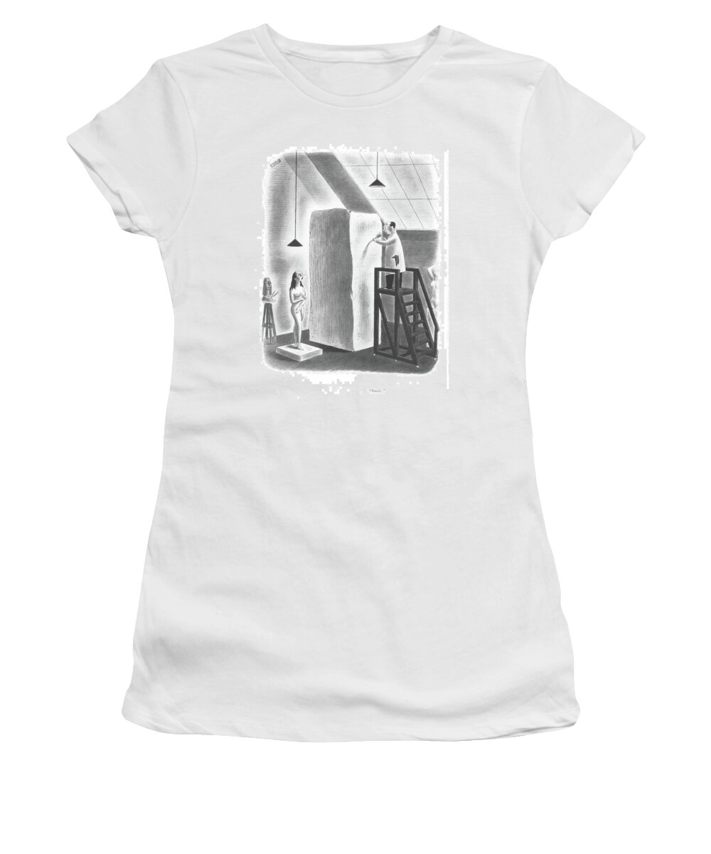 110050 Rta Richard Taylor Women's T-Shirt featuring the drawing Smile by Richard Taylor