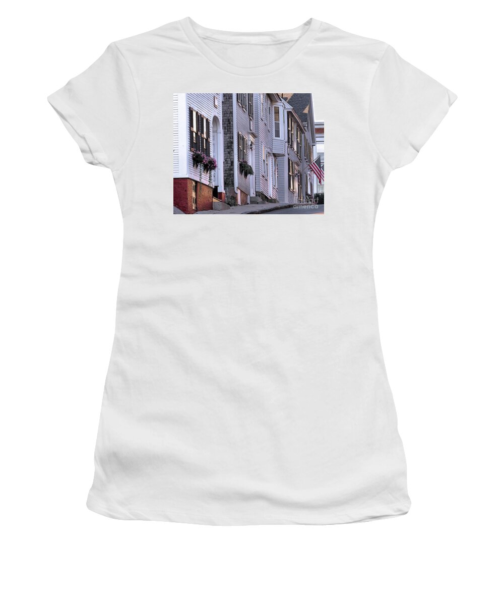 Leyden Street Women's T-Shirt featuring the photograph South Side of Leyden Street by Janice Drew