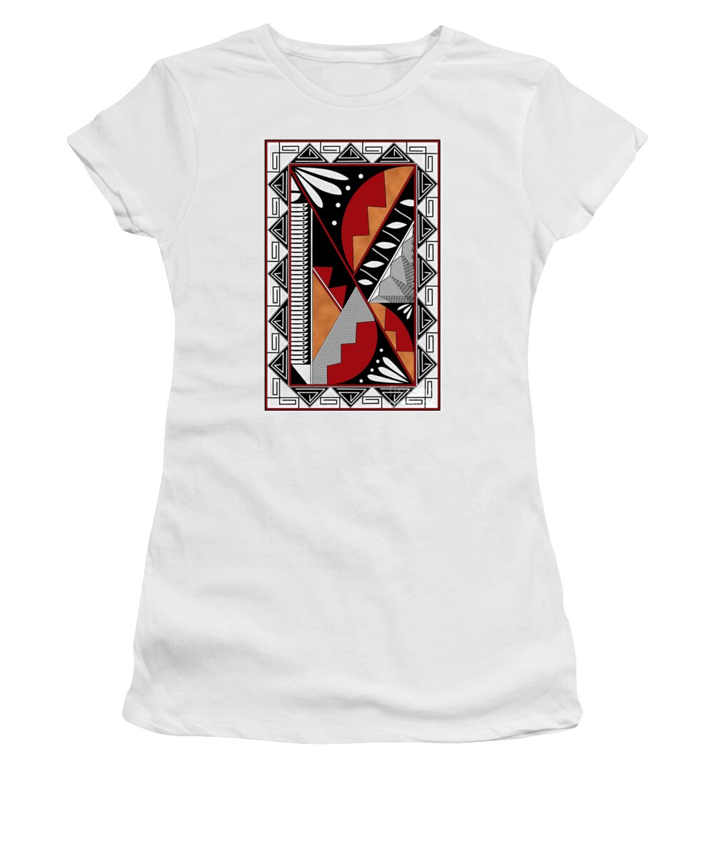  Southwest Women's T-Shirt featuring the digital art Southwest Collection - Design Seven in Red by Tim Hightower
