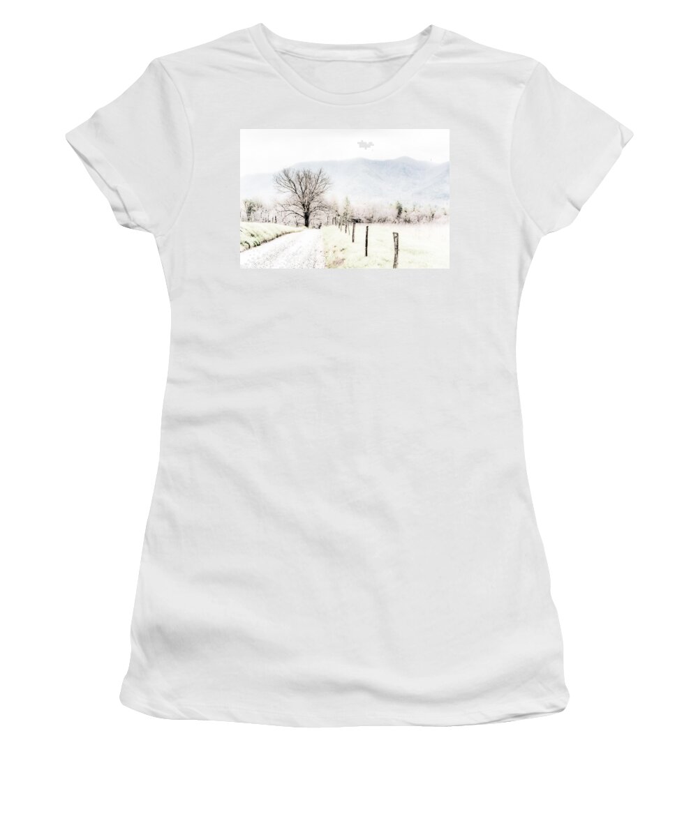 Cades Cove Women's T-Shirt featuring the painting Sparks Lane by Lynne Jenkins