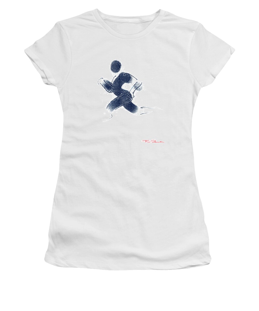 Theo Danella Women's T-Shirt featuring the drawing Sport A 1 by Theo Danella