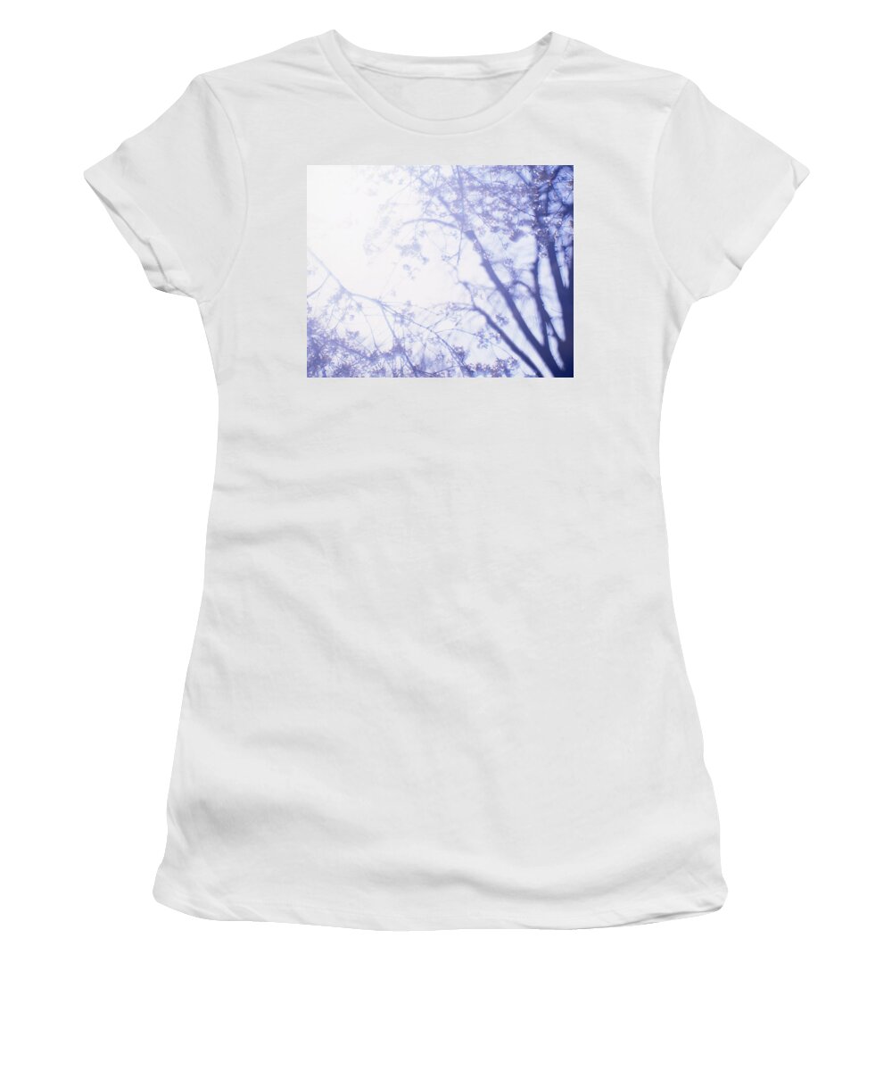 Cjerry Blossom Women's T-Shirt featuring the photograph Spring cherries - multiple exposure by Ulrich Kunst And Bettina Scheidulin