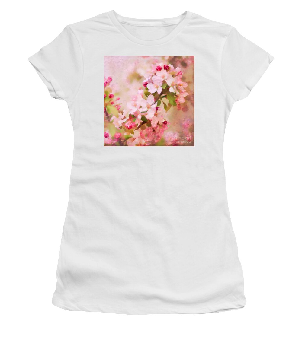 Abstract Women's T-Shirt featuring the photograph Spring Pink by Betty LaRue