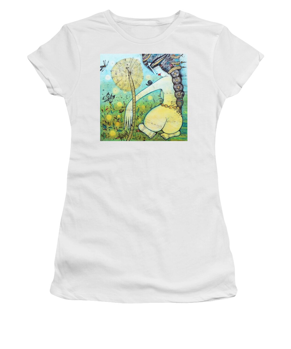 Albena Women's T-Shirt featuring the painting Springtime by Albena Vatcheva