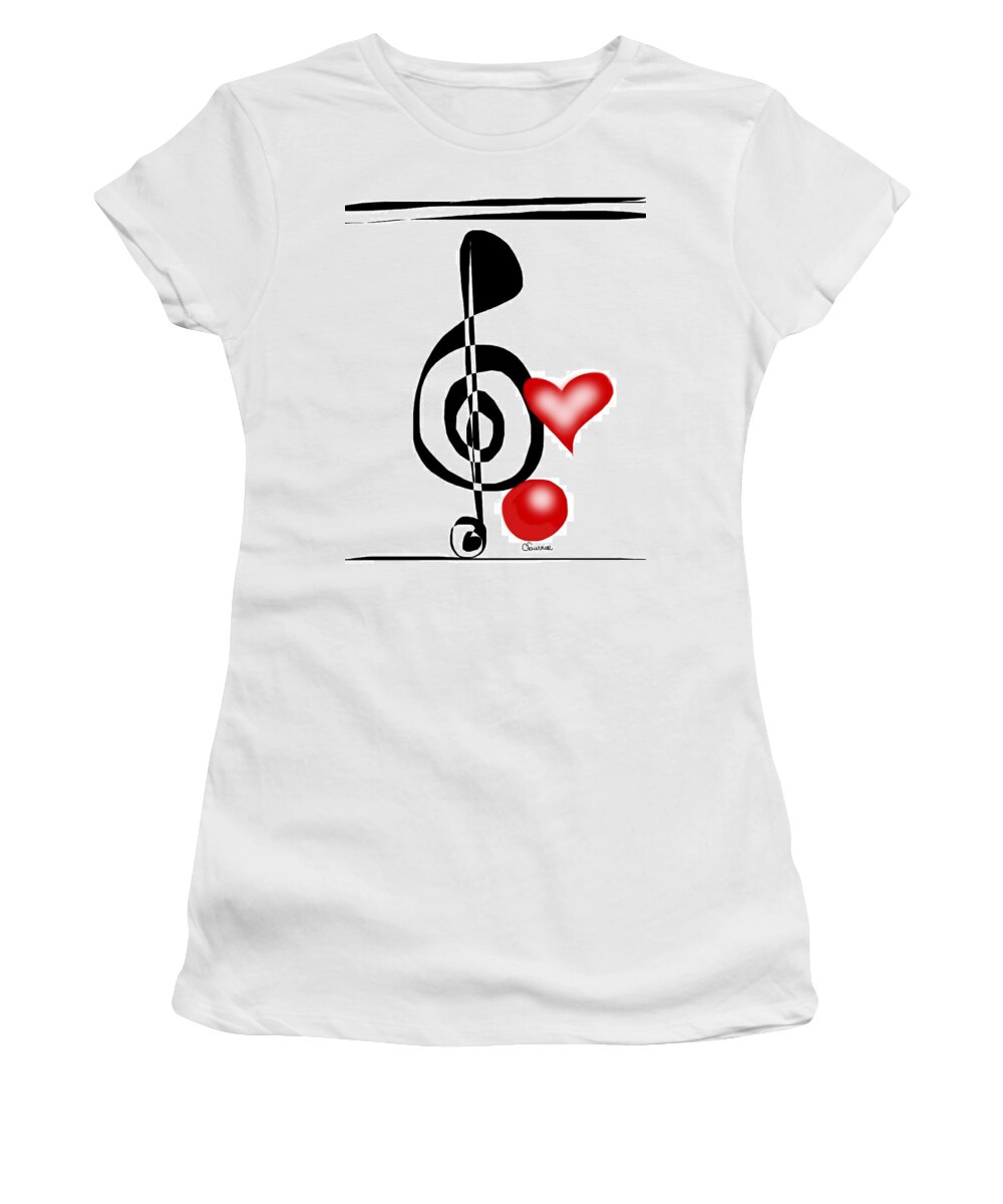 Music Women's T-Shirt featuring the digital art Staff by Christine Fournier