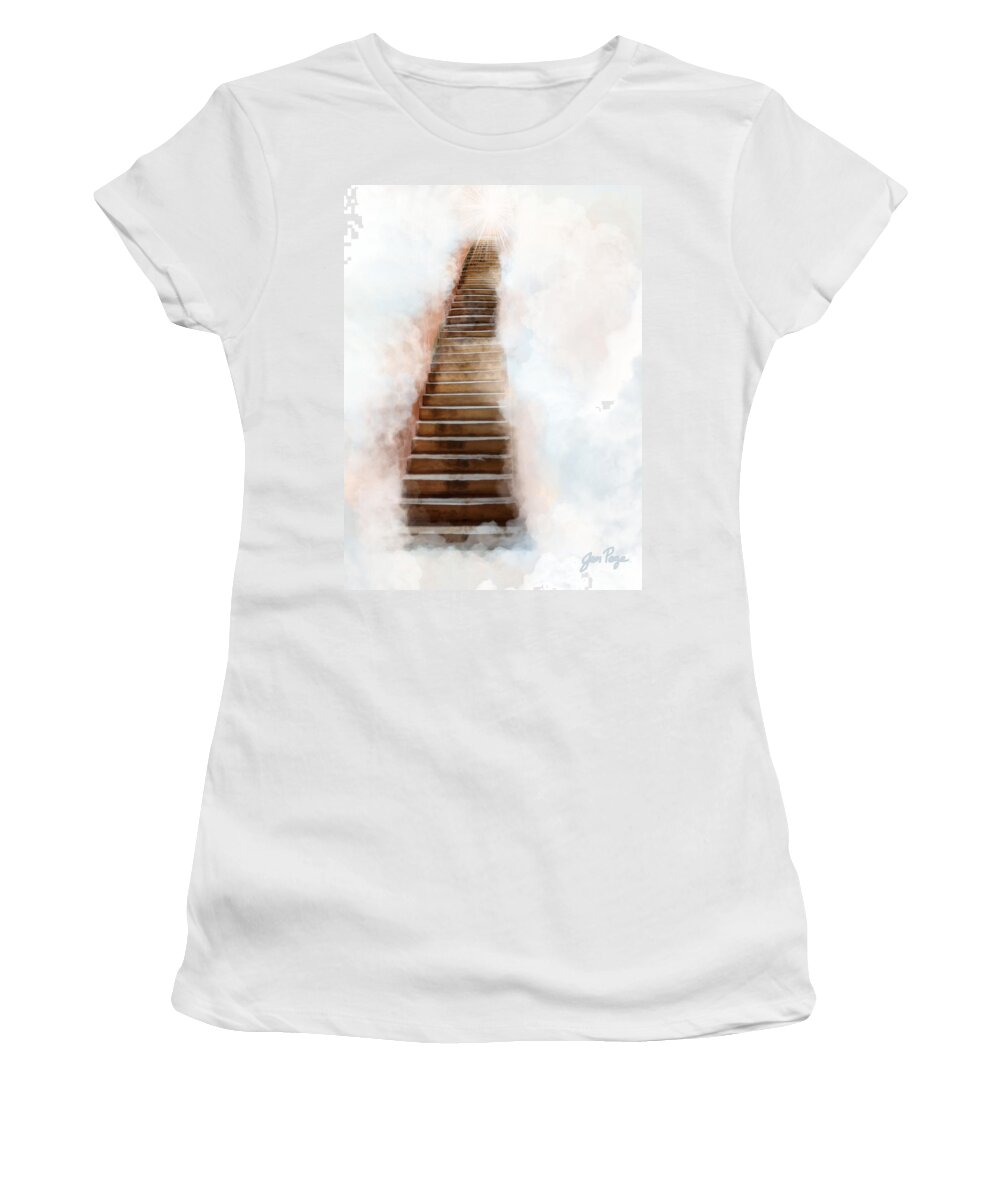Stair Way To Heaven Women's T-Shirt featuring the digital art Stair Way to Heaven by Jennifer Page