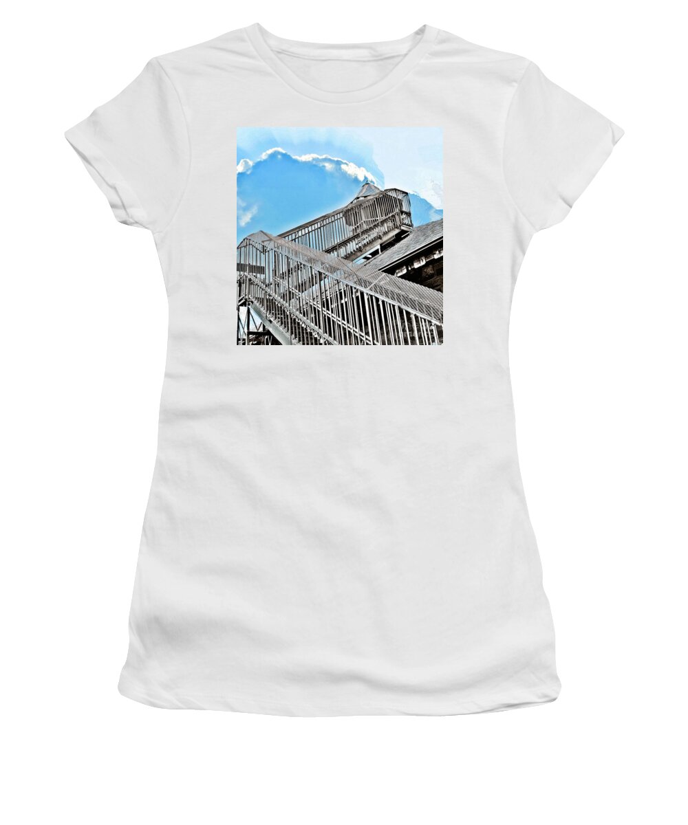 Stairs Women's T-Shirt featuring the photograph Stairs to the Lookout by Janette Boyd