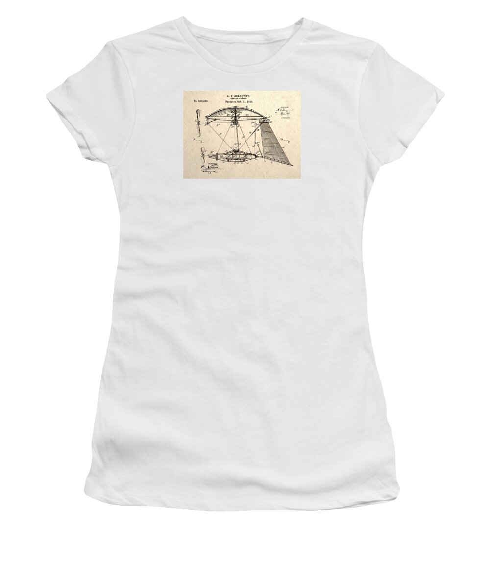 Steampunk Women's T-Shirt featuring the photograph Steampunk Flyin' Machine 102 by Lin Grosvenor