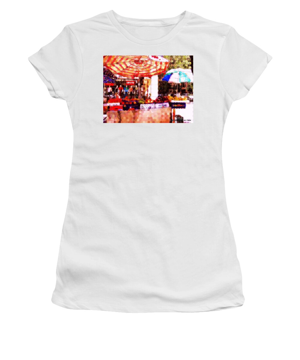 Fruitstand Women's T-Shirt featuring the photograph Sunkist by Miriam Danar