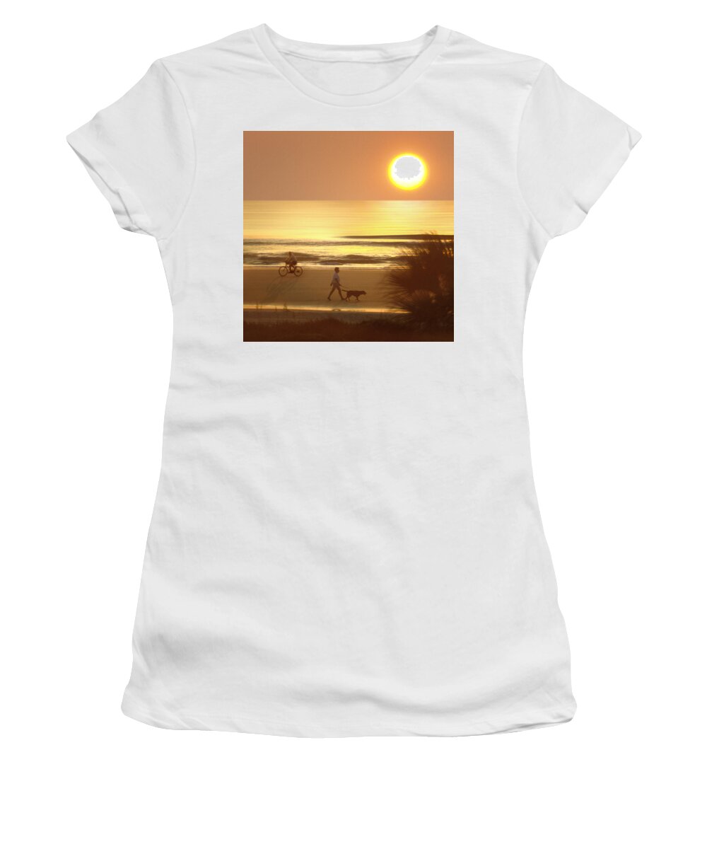 North Carolina Sunrise Women's T-Shirt featuring the photograph Sunrise at Topsail Island 2 by Mike McGlothlen