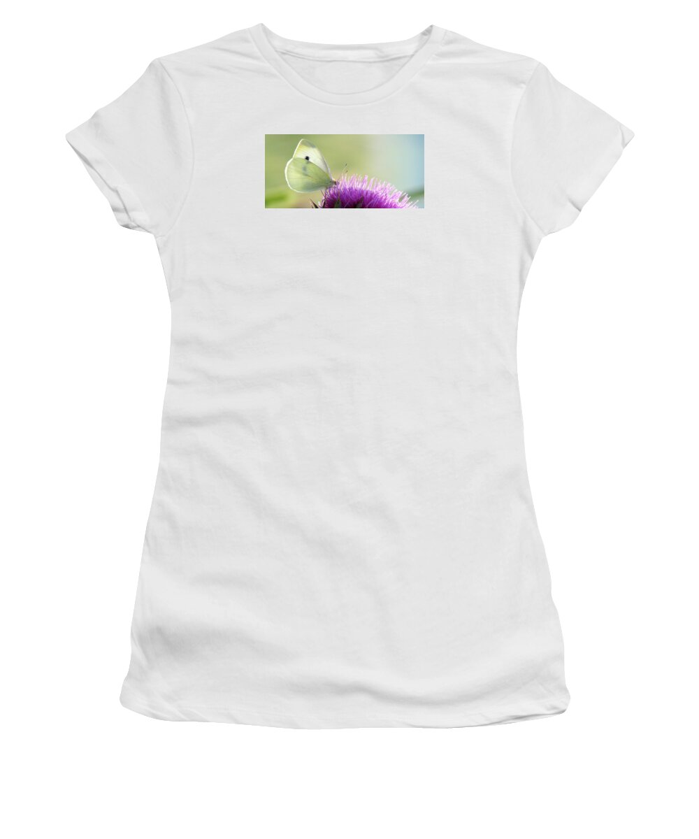 Thistle Women's T-Shirt featuring the photograph Sunrise In The Thistle Fields by Angela Davies