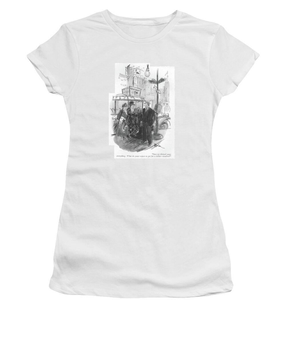104841 Pba Perry Barlow Women's T-Shirt featuring the drawing We Showed Youse Everything by Perry Barlow