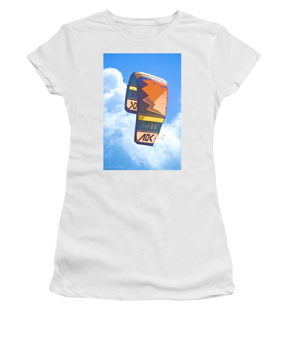 Surfing Kite Women's T-Shirt featuring the photograph Surfing Kite by Tara Potts