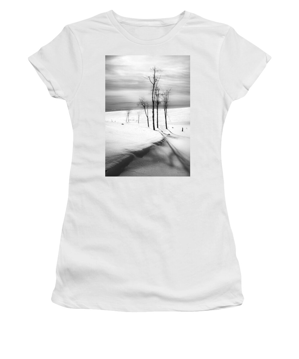 Theresa Leigh Women's T-Shirt featuring the photograph Surreal Snowscape 2 by Theresa Tahara