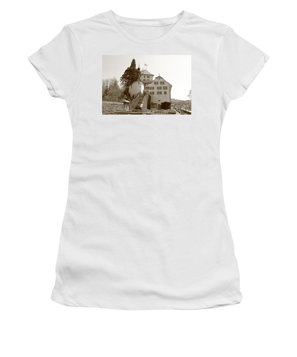 Schloss Wildegg Women's T-Shirt featuring the photograph Swiss Castle by Amanda Mohler