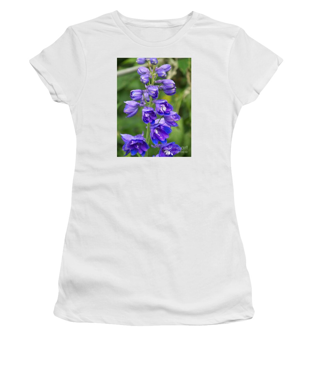 Blue Flower Women's T-Shirt featuring the photograph Blue Flowers by Eunice Miller