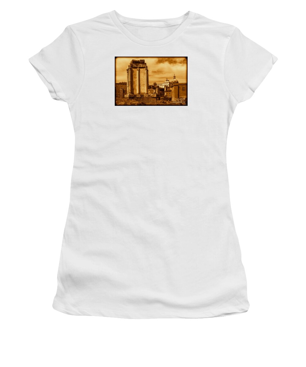 Italy Women's T-Shirt featuring the photograph Temple of Vesta by Prints of Italy
