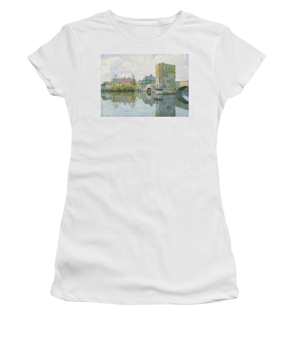 Bridge Women's T-Shirt featuring the painting The Bridge at Saint Ives by William Fraser Garden