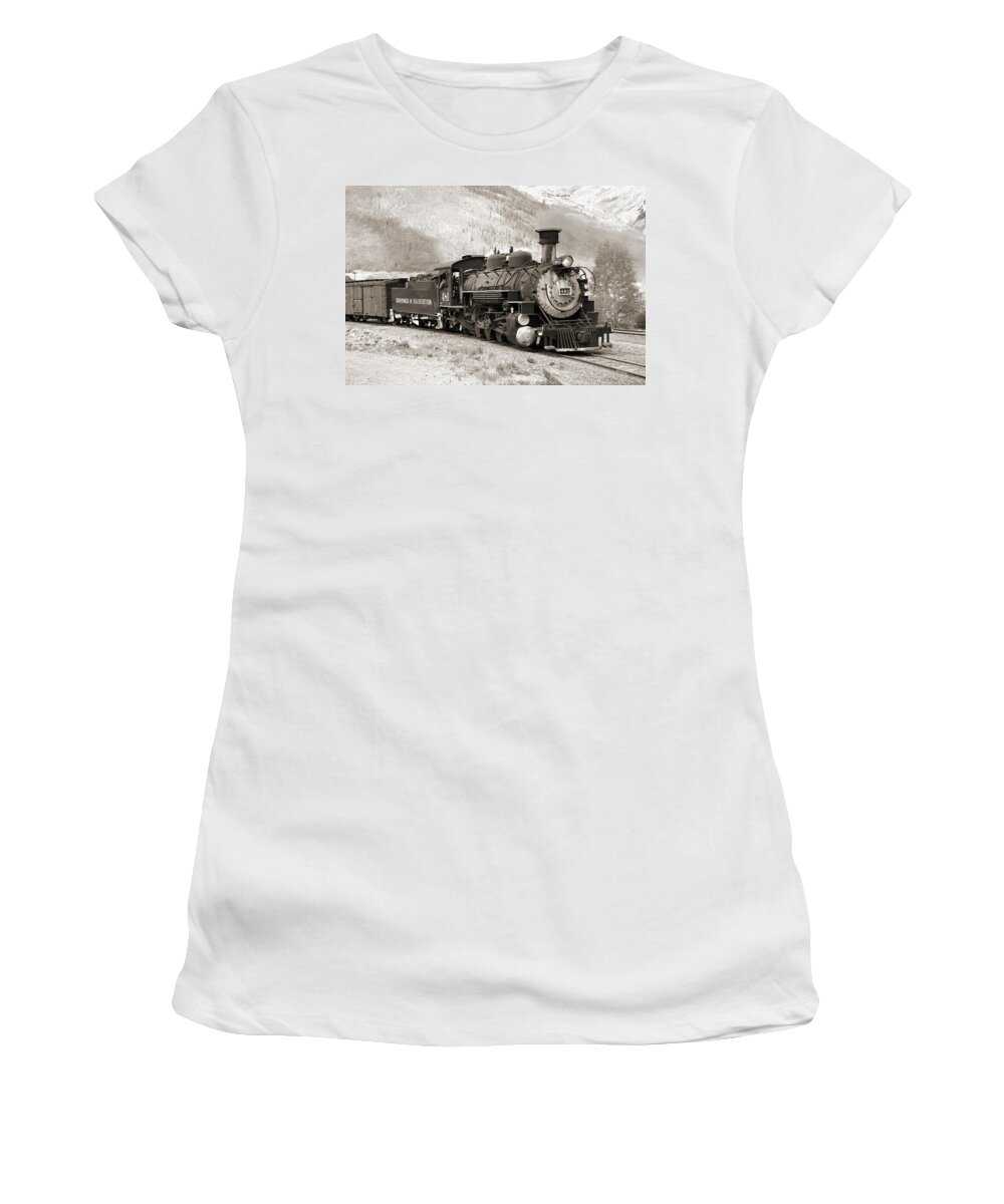 Transportation Women's T-Shirt featuring the photograph The Durango and Silverton by Mike McGlothlen