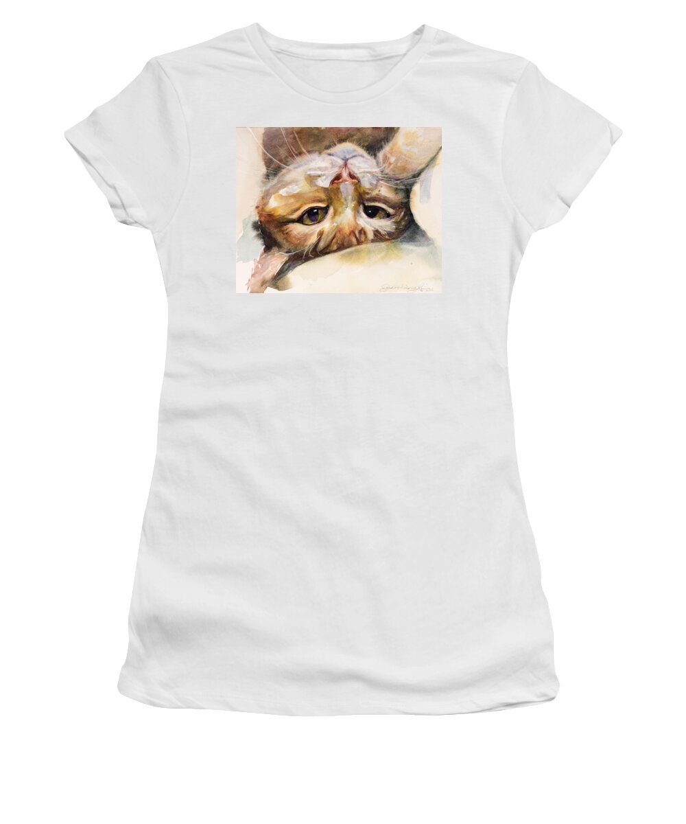 Cat Women's T-Shirt featuring the painting The Flirt by Judith Levins