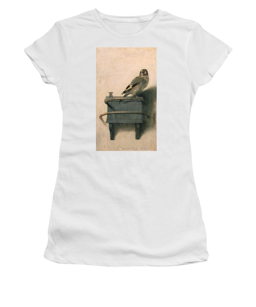 #faatoppicks Women's T-Shirt featuring the painting The Goldfinch by Carel Fabritius