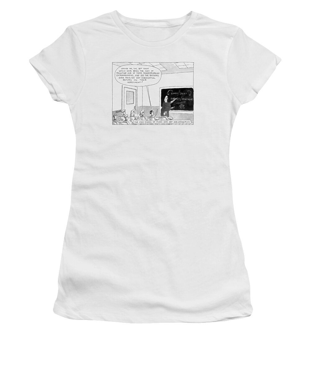 The High School Of Music And Art And Economics
'excuse Me Women's T-Shirt featuring the drawing The High School Of Music And Art by Jack Ziegler