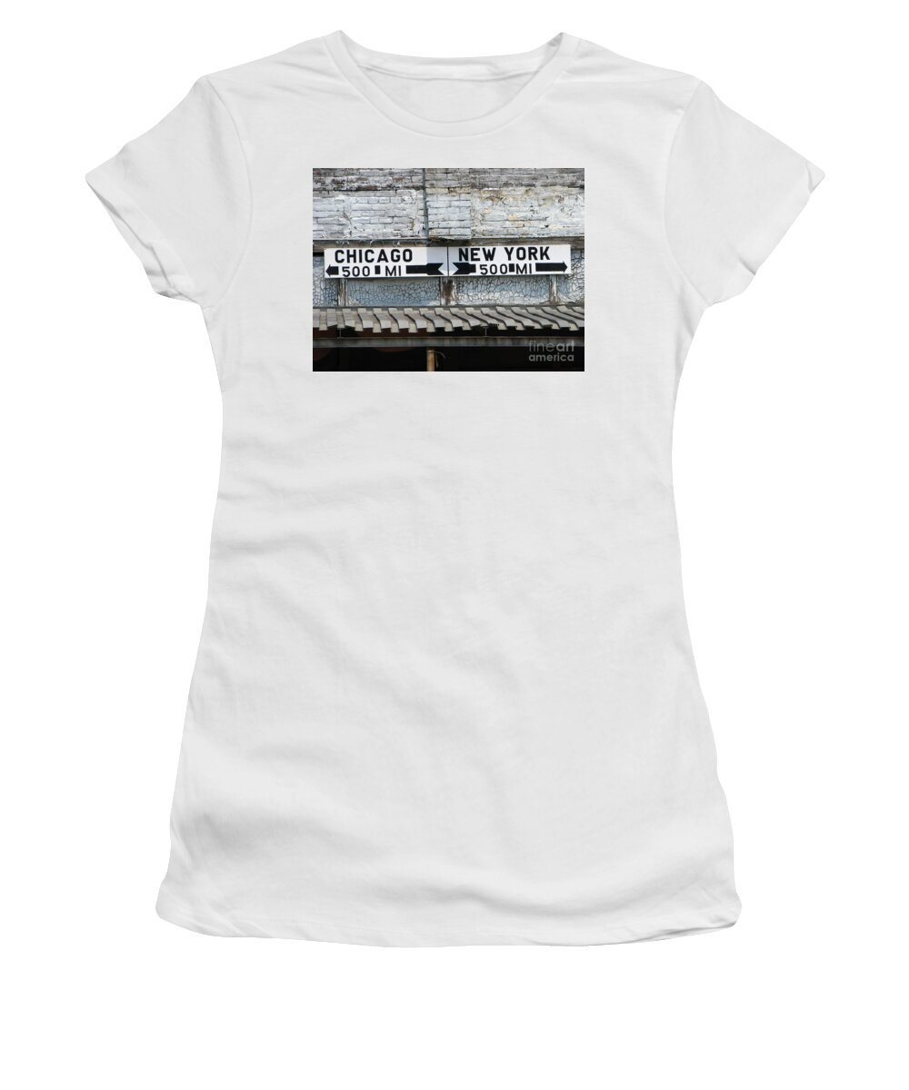 New York Women's T-Shirt featuring the photograph The Intersection II by Michael Krek