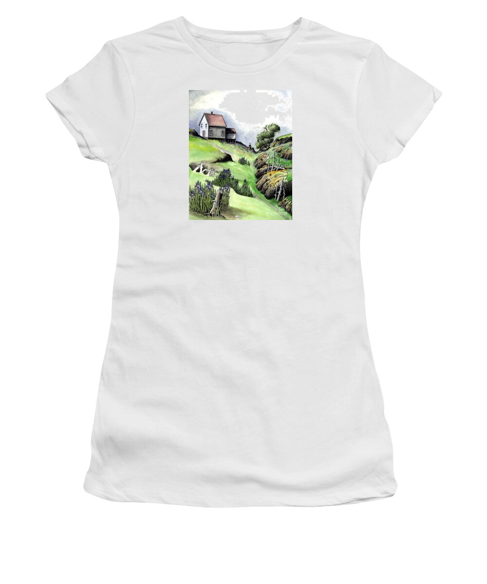 Life Saving Station Women's T-Shirt featuring the painting The Last Lifesaving Station by Art MacKay