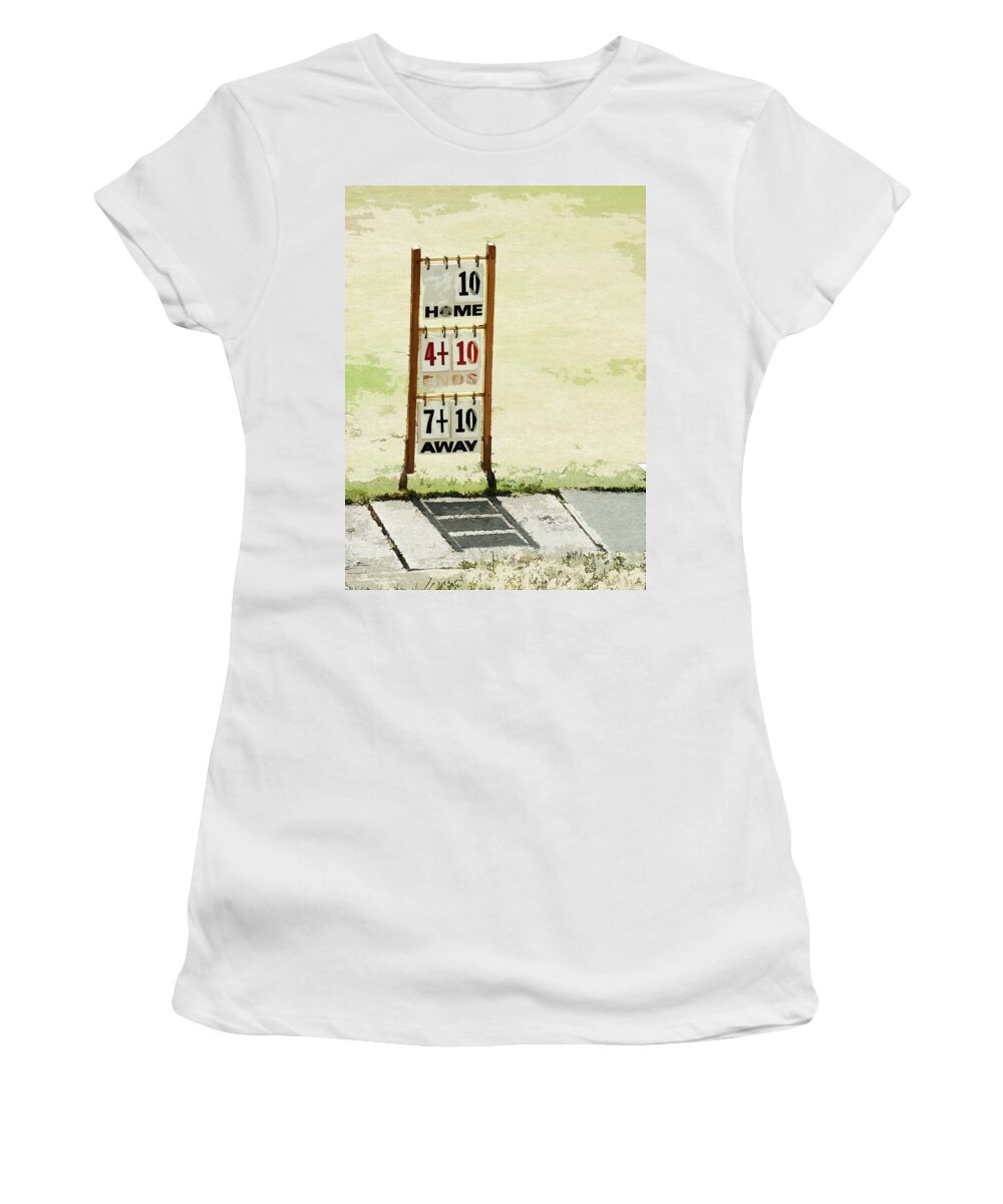Bowls Women's T-Shirt featuring the photograph The Score Board by Steve Taylor