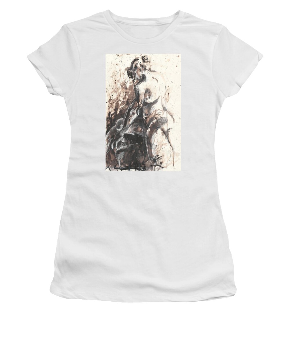 The Toilet Women's T-Shirt featuring the painting The Toilet by Melinda Dare Benfield
