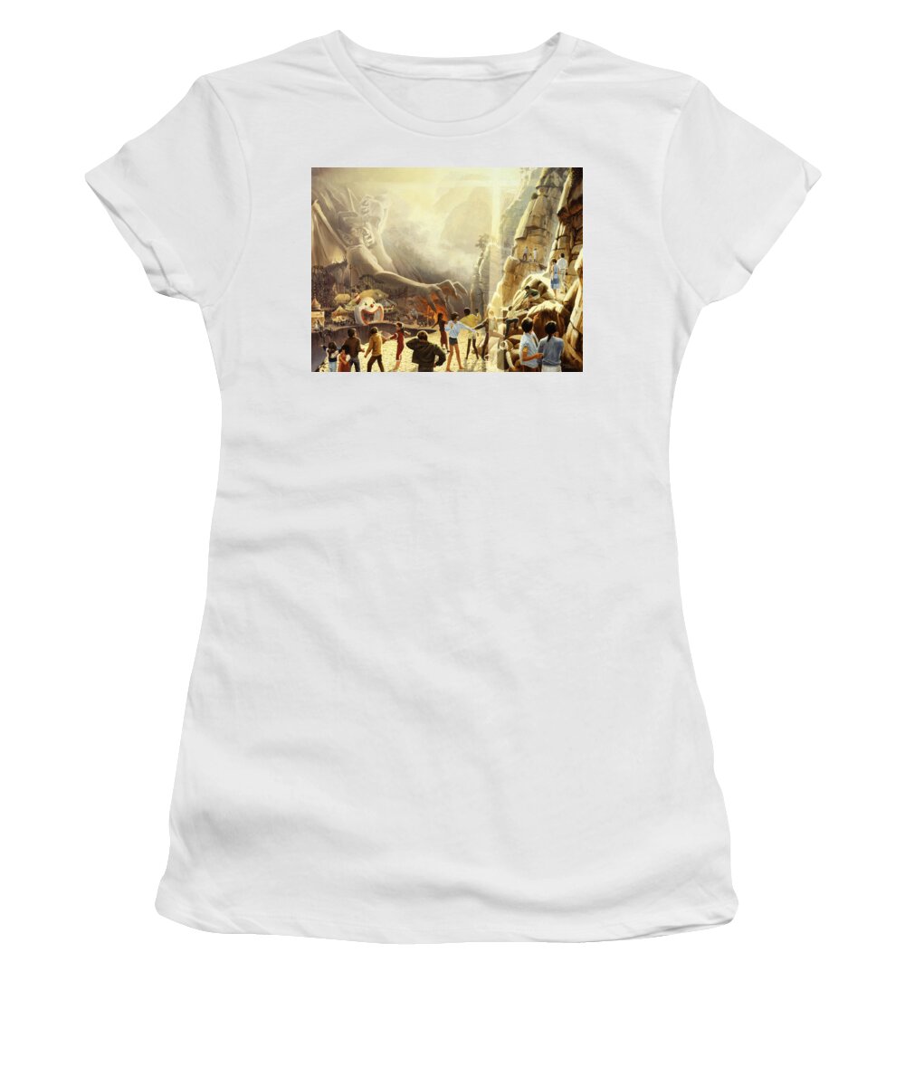 Traditional Women's T-Shirt featuring the painting The Two Ways by Graham Braddock