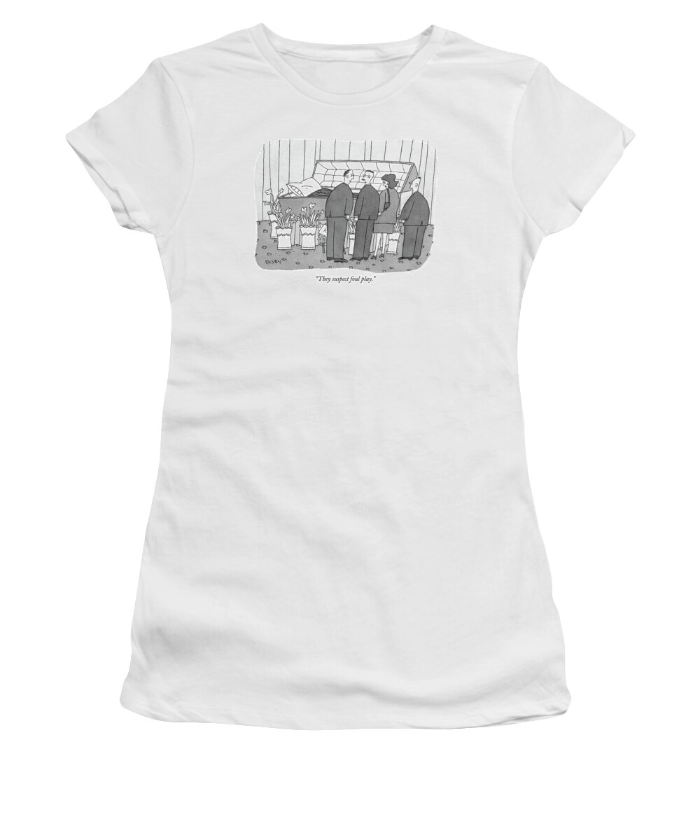 Foul Play Women's T-Shirt featuring the drawing They Suspect Foul Play by Peter C. Vey