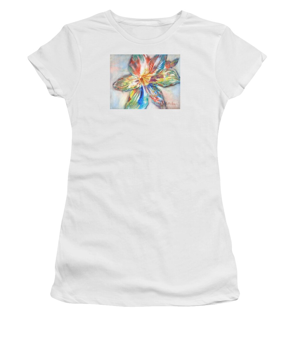 Flower Women's T-Shirt featuring the painting Tiger Lilly by Mary Haley-Rocks